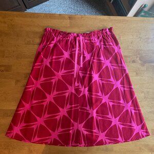 Size 12 H&M linen-blend pink/red skirt